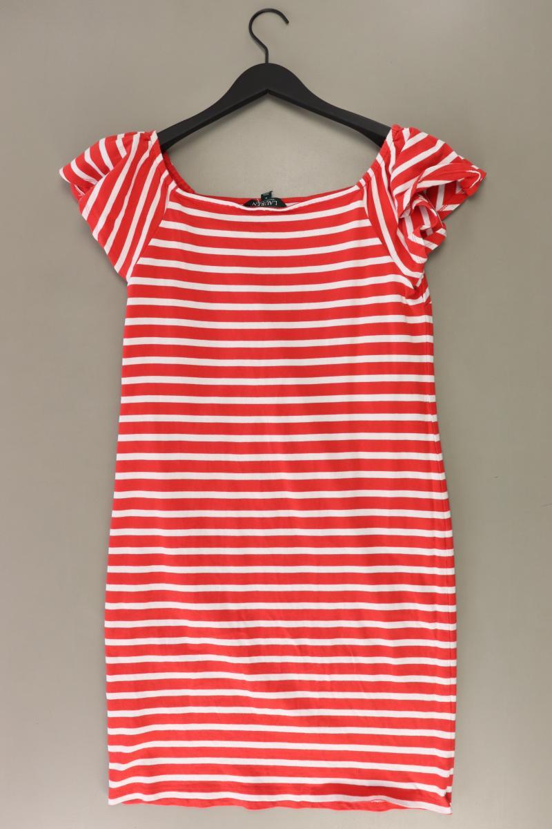 LAUREN Ralph Lauren Stretchkleid Gr. M gestreift Kurzarm rot aus Baumwolle