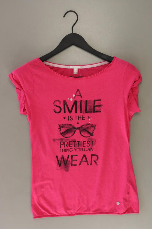 Esprit Printshirt Gr. XS Kurzarm pink aus Baumwolle