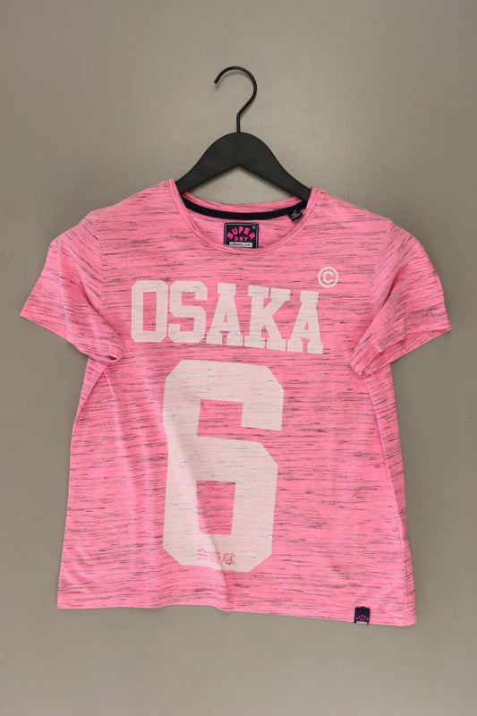 Superdry Printshirt Gr. S Kurzarm pink aus Baumwolle
