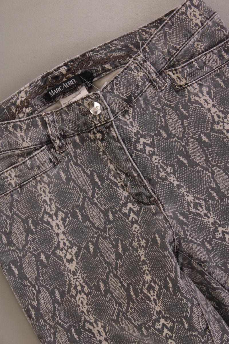 Marc Aurel Hose Gr. 38 mit Tierdruck grau aus Baumwolle