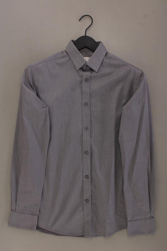 Jack & Jones Langarmhemd für Herren Gr. S grau aus Baumwolle