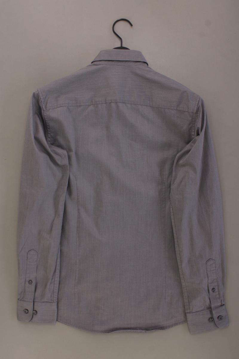 Jack & Jones Langarmhemd für Herren Gr. S grau aus Baumwolle