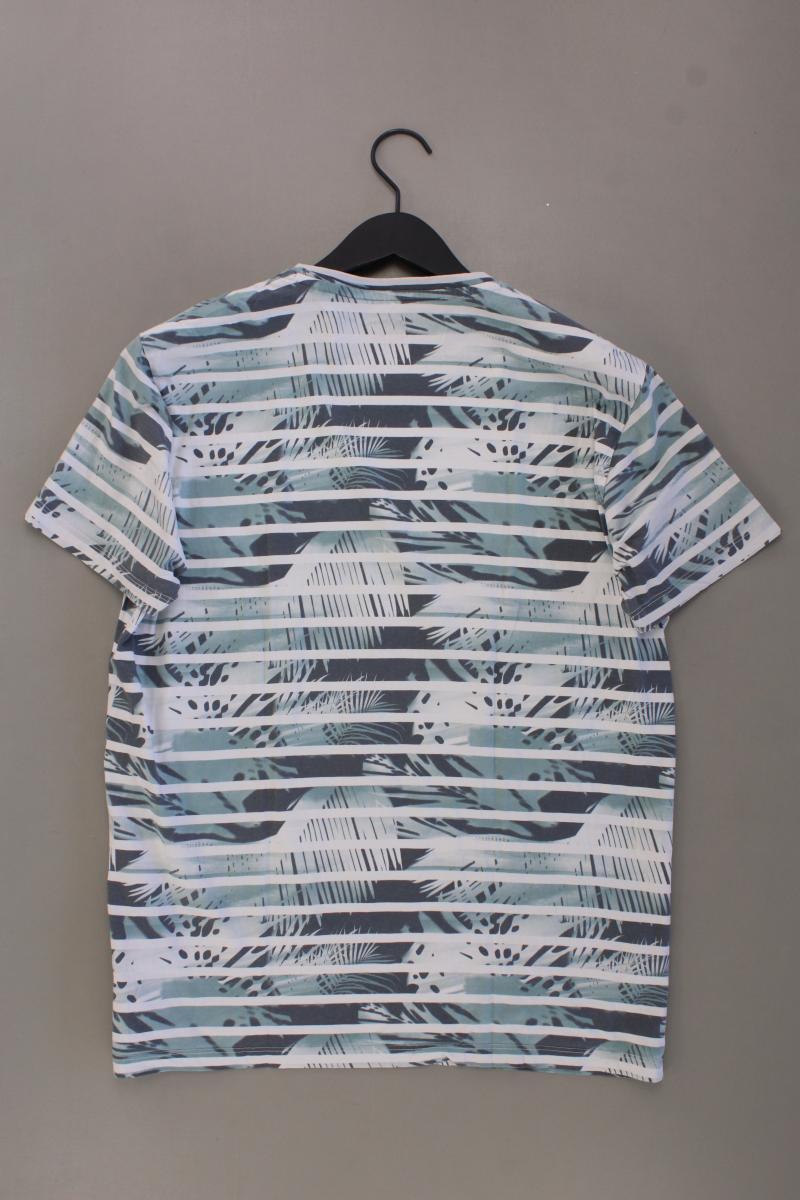 Esprit Printshirt für Herren Gr. L Kurzarm blau aus Baumwolle