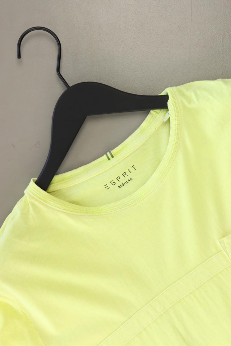 Esprit T-Shirt für Herren Gr. L Kurzarm gelb aus Baumwolle