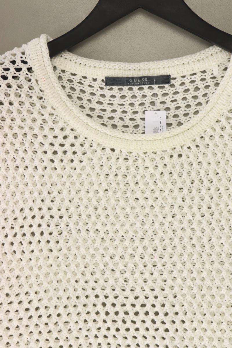 Guess Strickshirt Gr. S Kurzarm creme aus Baumwolle