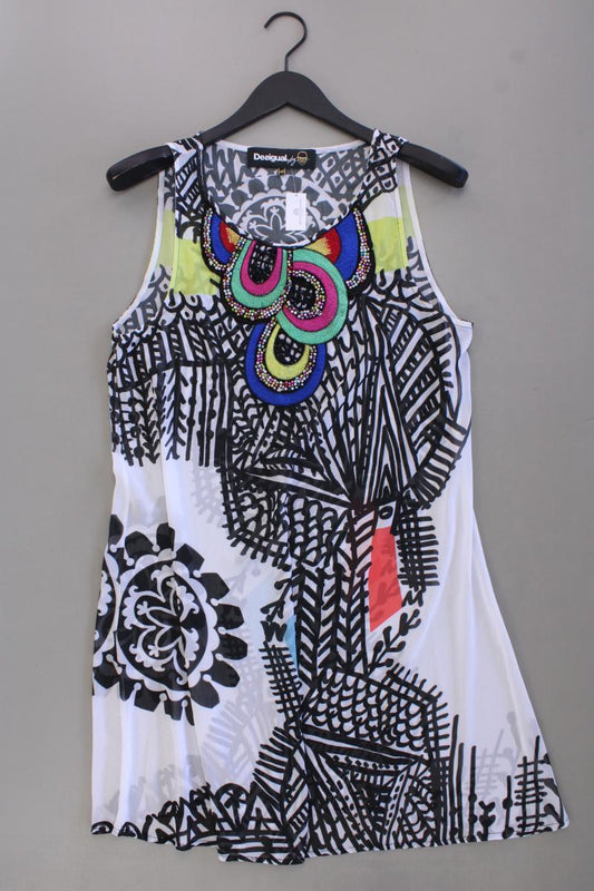 Desigual Chiffonkleid Gr. 40 geometrisches Muster Ärmellos mit Pailletten
