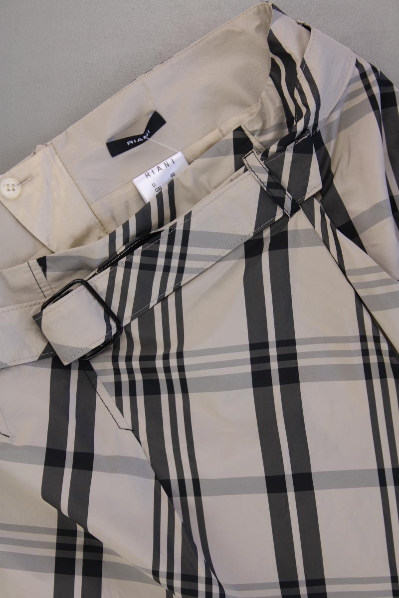 Riani Faltenrock Gr. 40 kariert grau aus Polyester