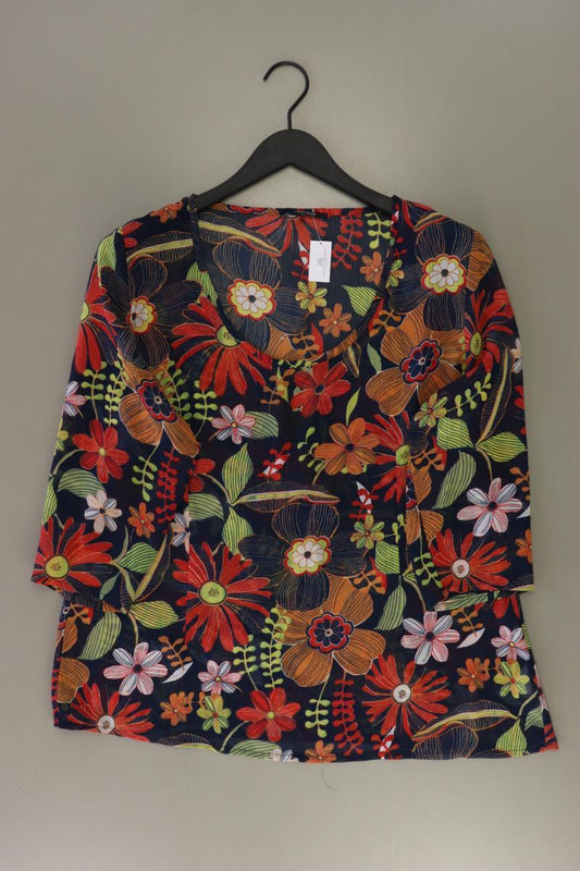 MARK ADAM Regular Shirt Gr. 44 mit Blumenmuster 3/4 Ärmel blau aus Polyester