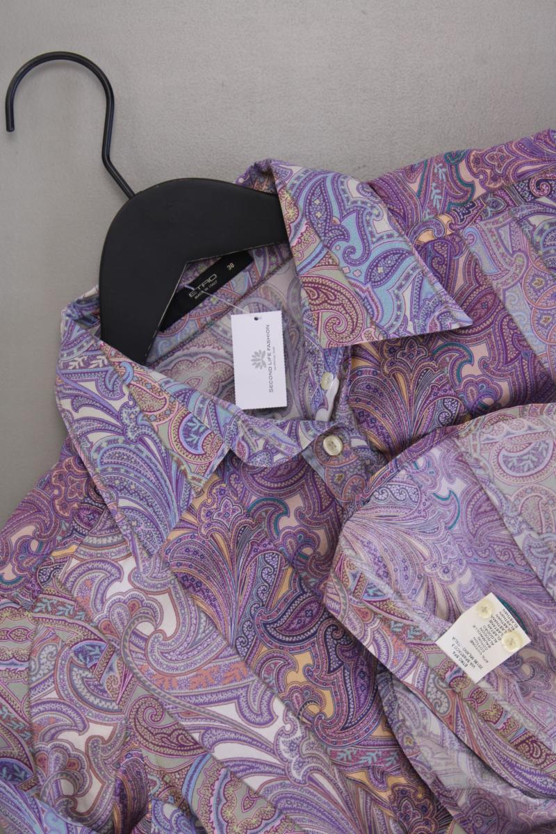 Etro Langarmbluse Gr. 38 mit Batikmuster lila aus Baumwolle