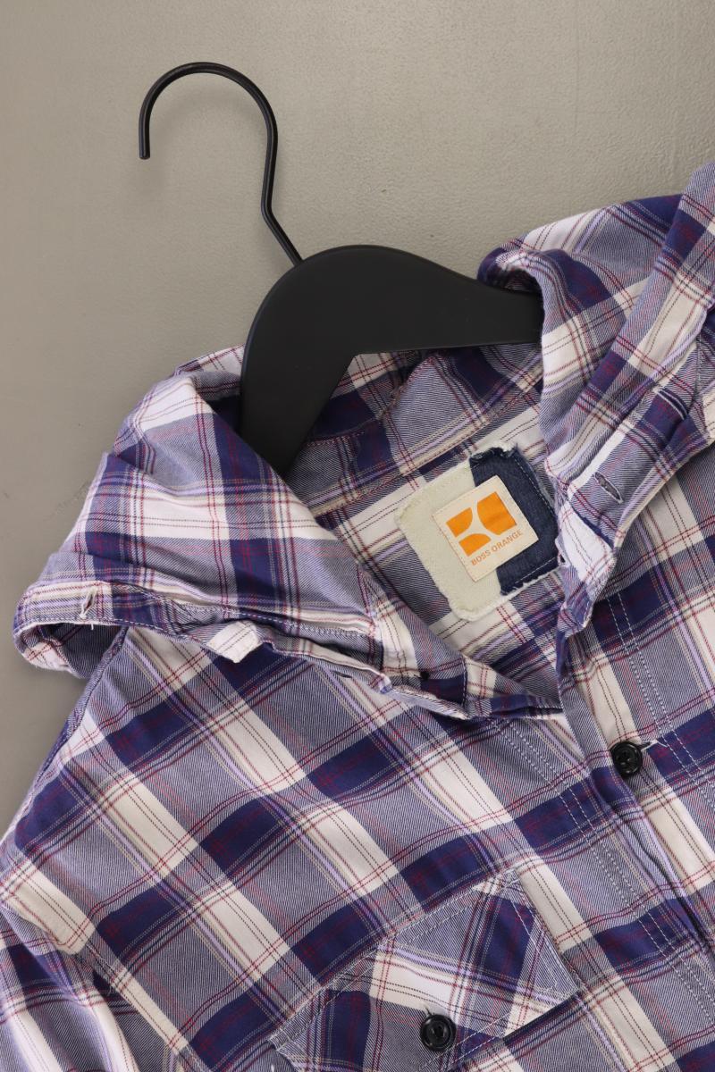 BOSS Orange Karohemd für Herren Gr. XL kariert Langarm blau aus Baumwolle
