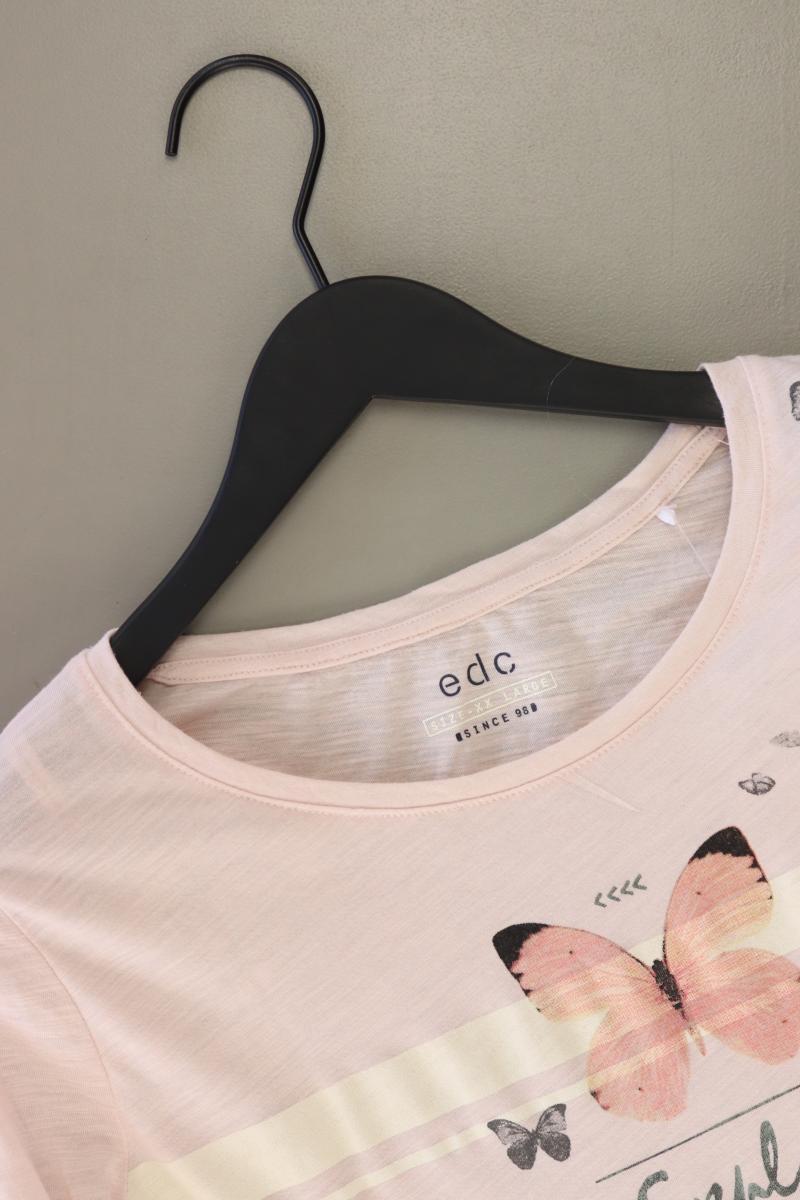 edc by Esprit Printshirt Gr. XXL Langarm rosa aus Polyester