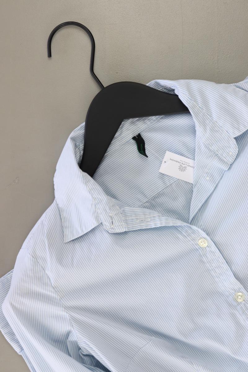 Benetton Langarmbluse Gr. XS gestreift blau aus Baumwolle