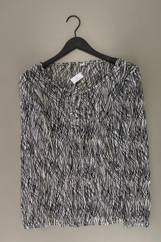 s.Oliver Langarmbluse Gr. 40 geometrisches Muster grau aus Polyester