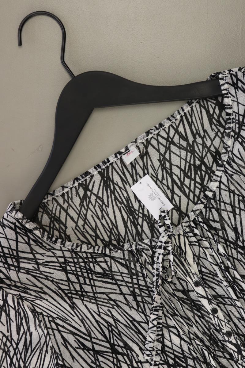 s.Oliver Langarmbluse Gr. 40 geometrisches Muster grau aus Polyester