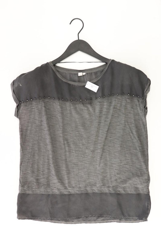 QS by s.Oliver Kurzarmbluse Gr. S grau aus Polyester