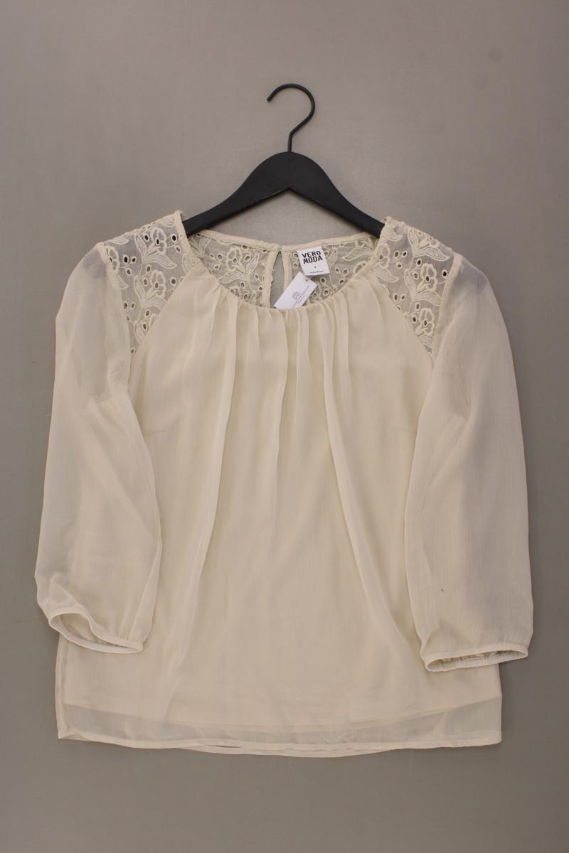 Vero Moda Chiffonbluse Gr. S 3/4 Ärmel creme aus Polyester
