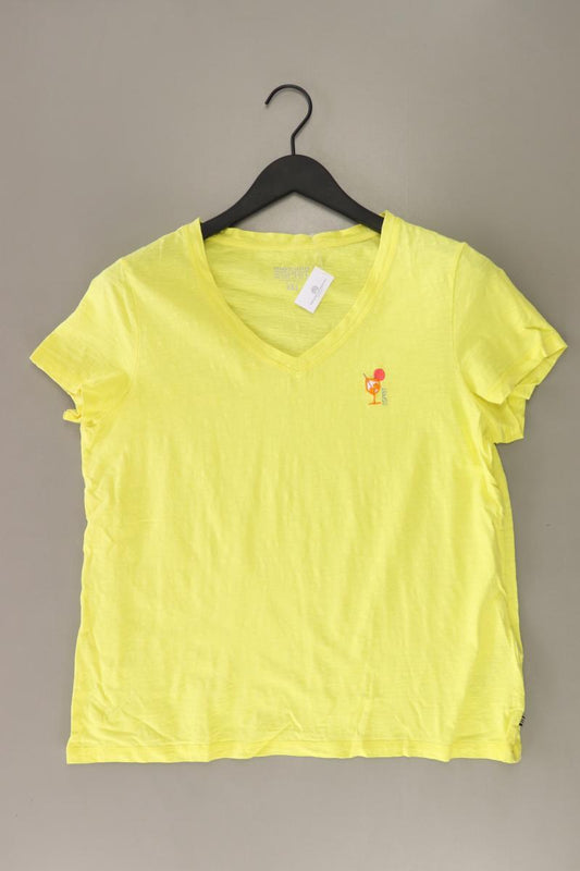 Esprit Shirt mit V-Ausschnitt Gr. XXL Kurzarm gelb aus Baumwolle