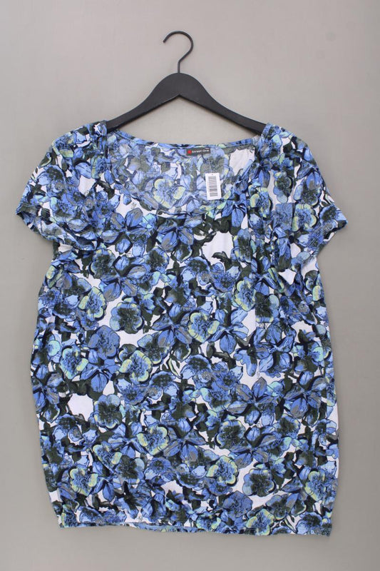 Street One Printshirt Gr. 44 mit Blumenmuster Kurzarm blau aus Polyester