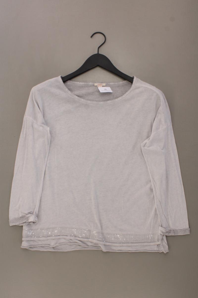 Esprit Longsleeve-Shirt Gr. M Langarm mit Pailletten grau