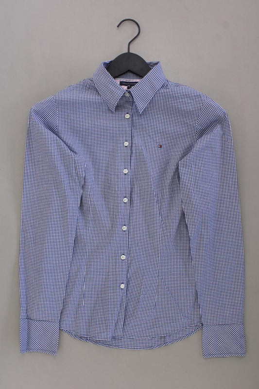 Tommy Hilfiger Karobluse Gr. UK 6 (XS) kariert Langarm blau aus Baumwolle