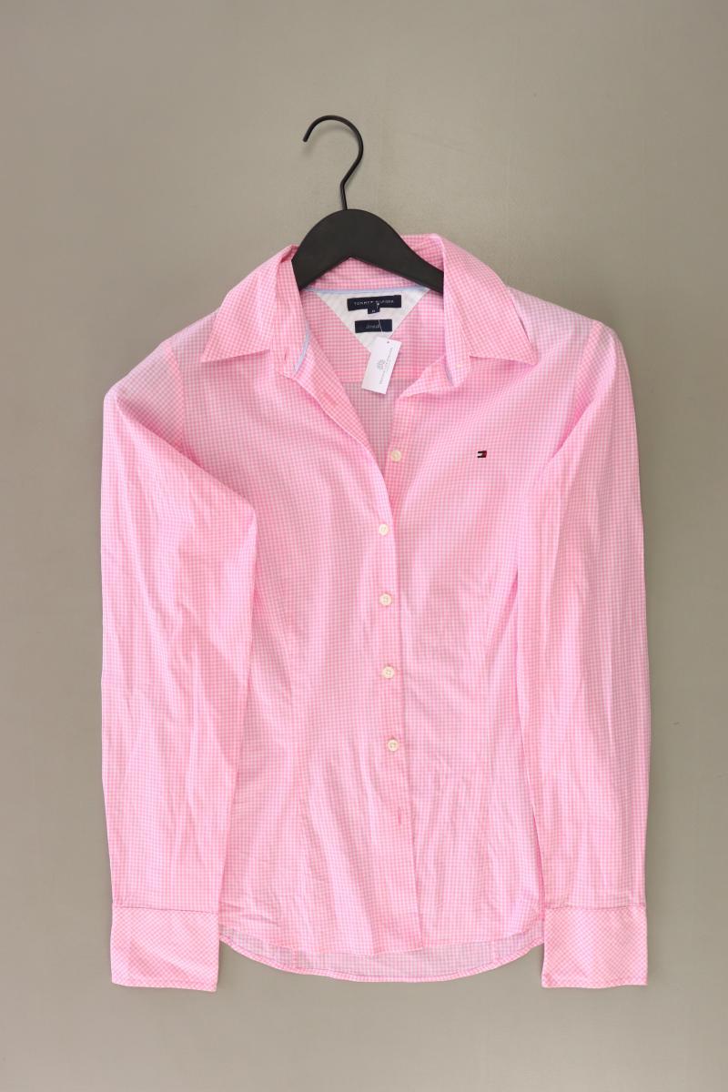 Tommy Hilfiger Karobluse Gr. UK 6 (XS) kariert Langarm rosa aus Baumwolle