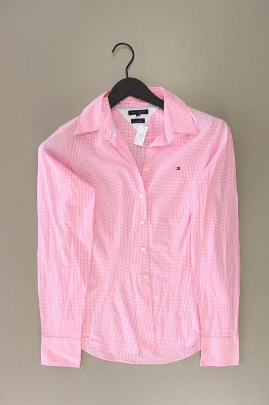 Tommy Hilfiger Karobluse Gr. UK 6 (XS) kariert Langarm rosa aus Baumwolle