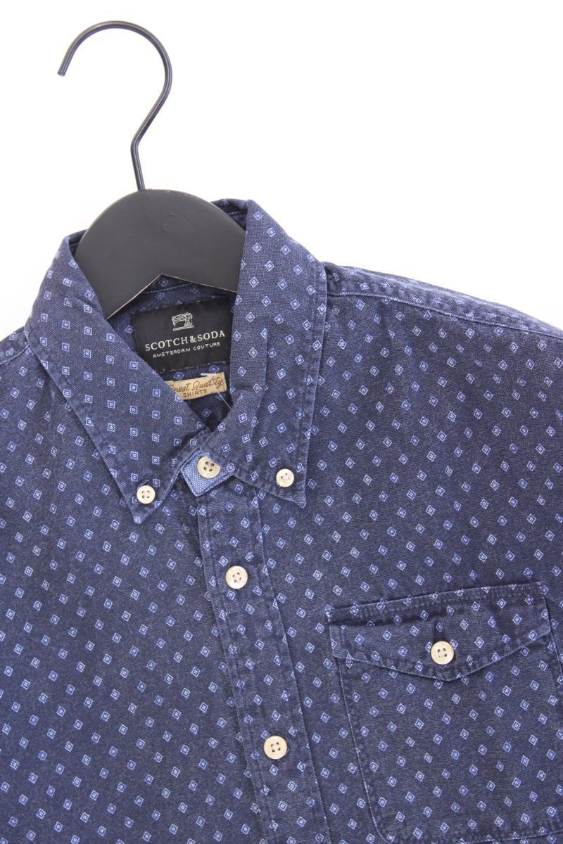 Scotch & Soda Langarmhemd für Herren Gr. S blau aus Baumwolle