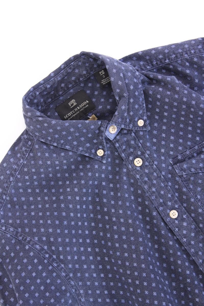 Scotch & Soda Langarmhemd für Herren Gr. S blau aus Baumwolle