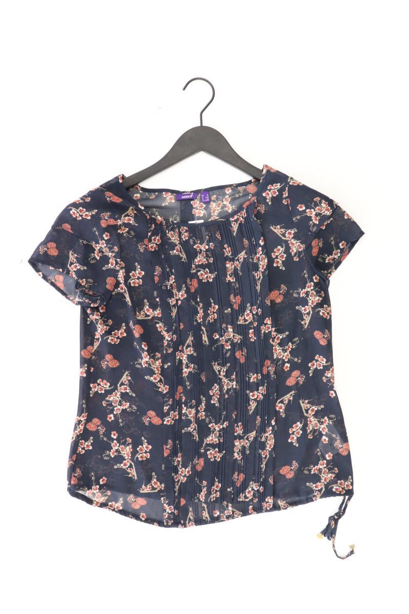 Mexx Kurzarmbluse Gr. 36 mit Blumenmuster blau aus Polyester