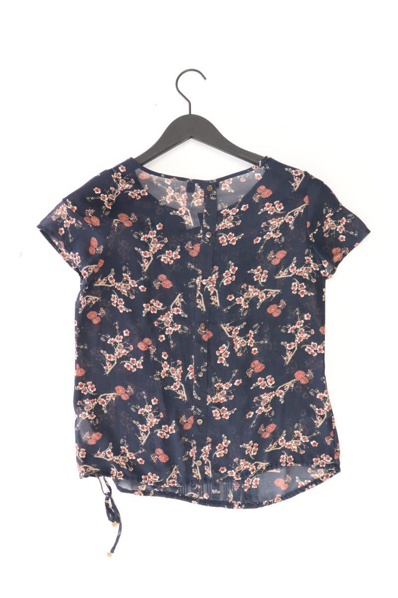 Mexx Kurzarmbluse Gr. 36 mit Blumenmuster blau aus Polyester