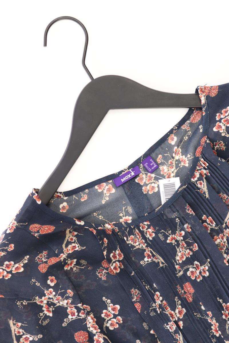 Mexx Kurzarmbluse Gr. 36 mit Blumenmuster blau aus Polyester