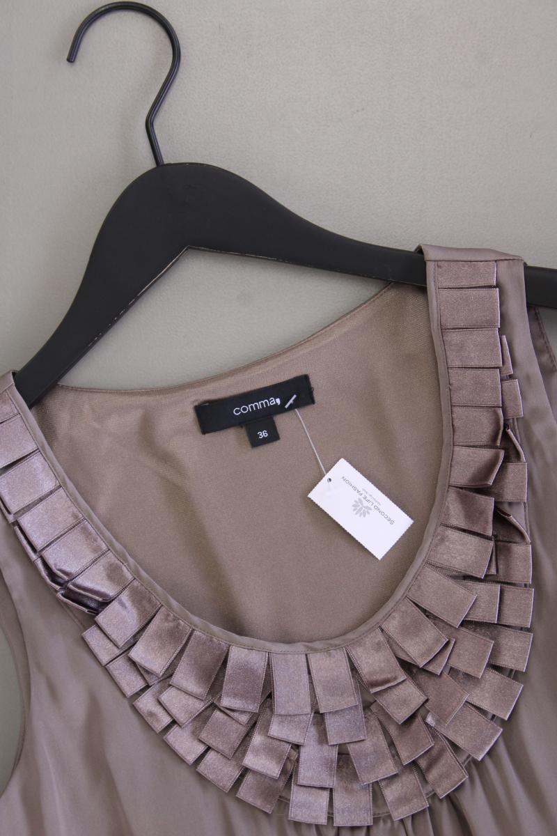 comma, Midikleid Gr. 36 Ärmellos braun aus Polyester