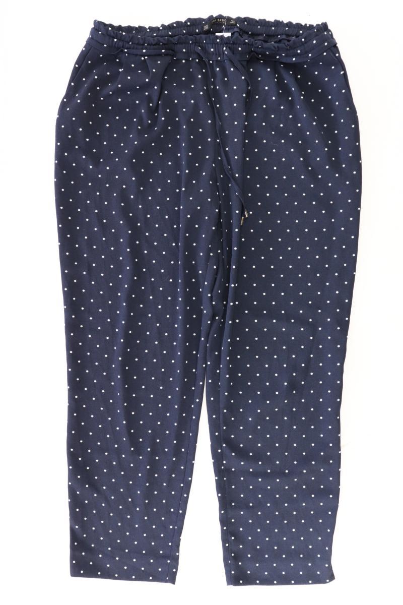 Zara Stoffhose Gr. XL gepunktet blau aus Polyester