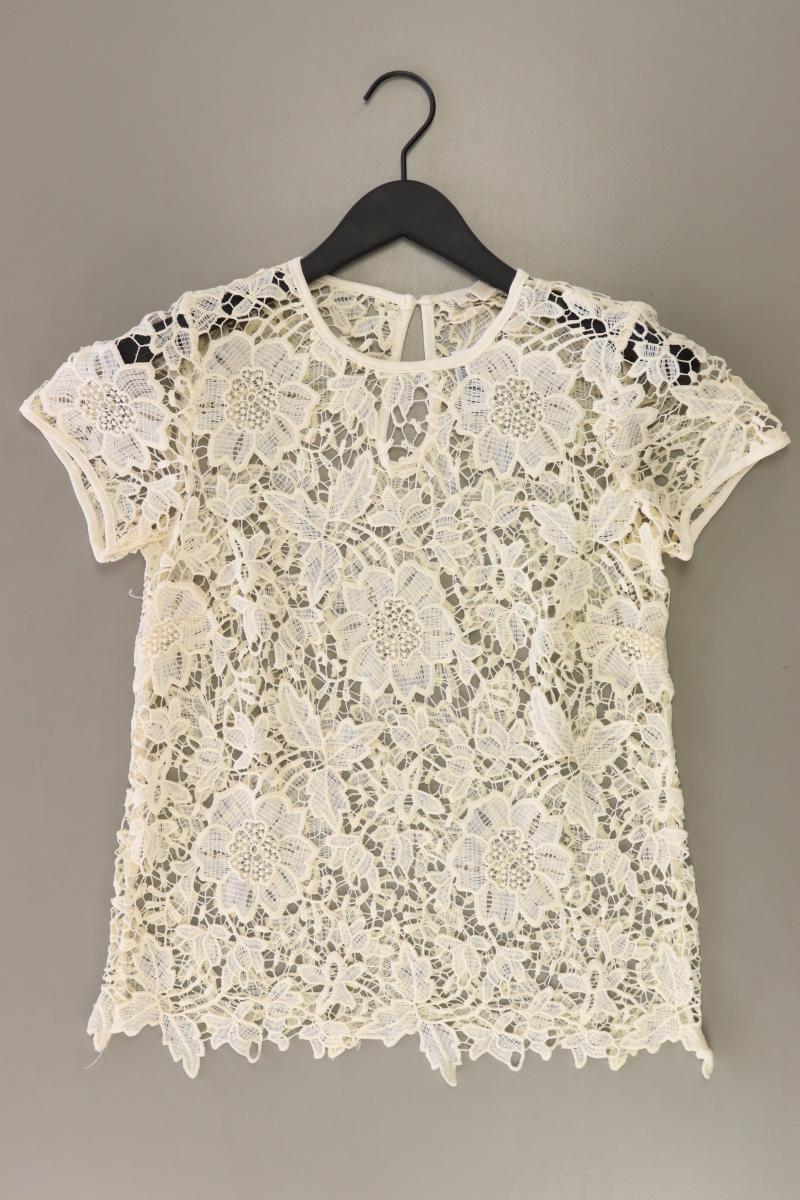 Shirt mit Spitze Gr. M Kurzarm creme