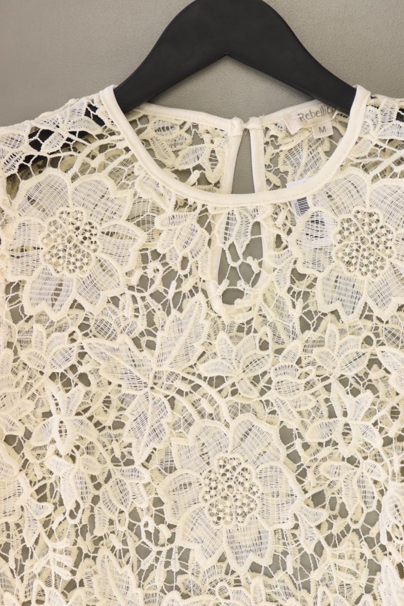 Shirt mit Spitze Gr. M Kurzarm creme