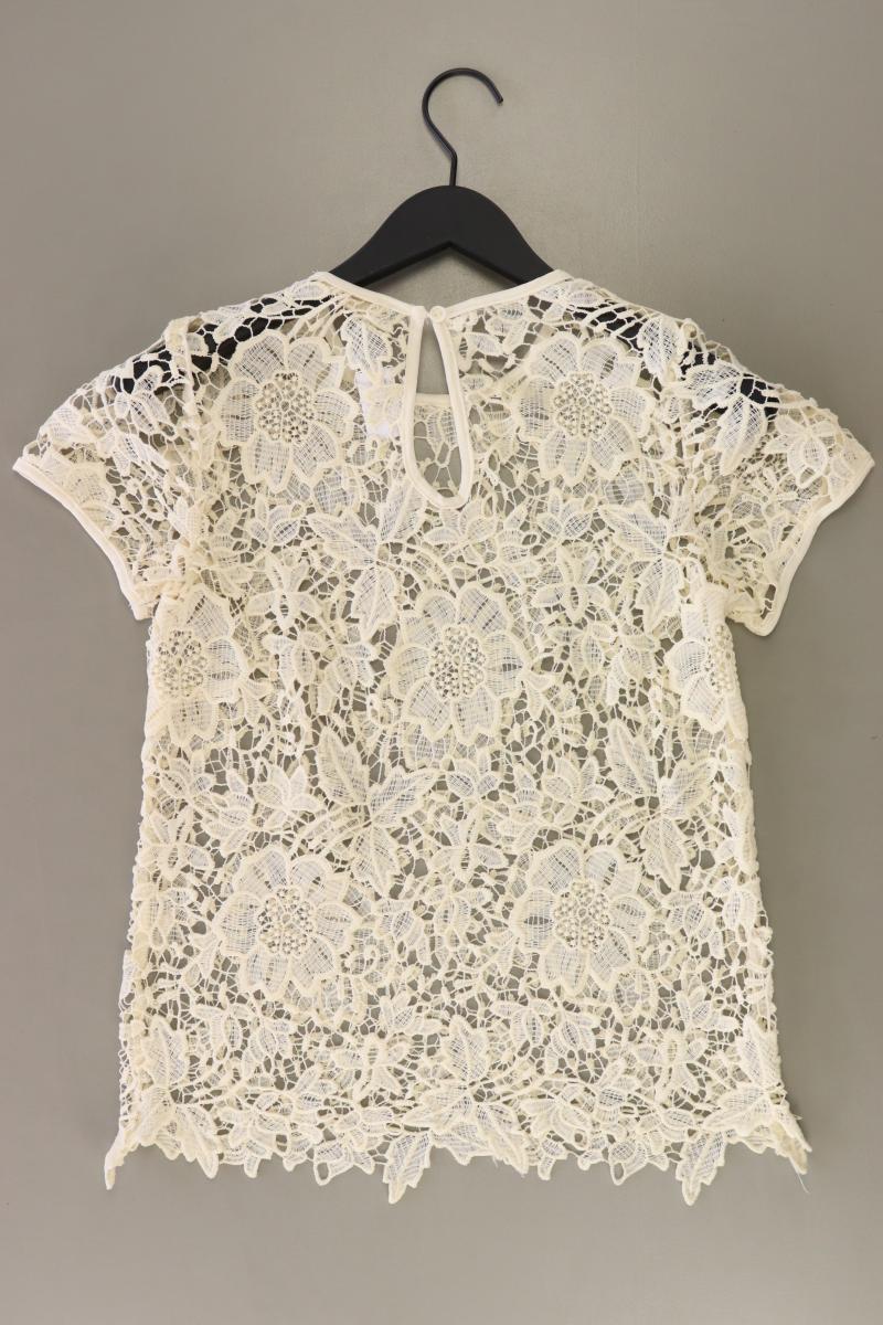 Shirt mit Spitze Gr. M Kurzarm creme