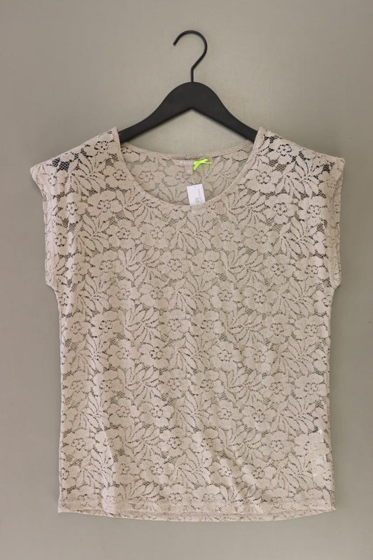 Broadway Shirt mit Spitze Gr. M Kurzarm braun aus Baumwolle