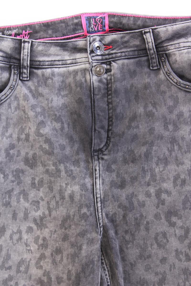 Street One Regular Jeans Gr. 44 mit Tierdruck grau aus Baumwolle
