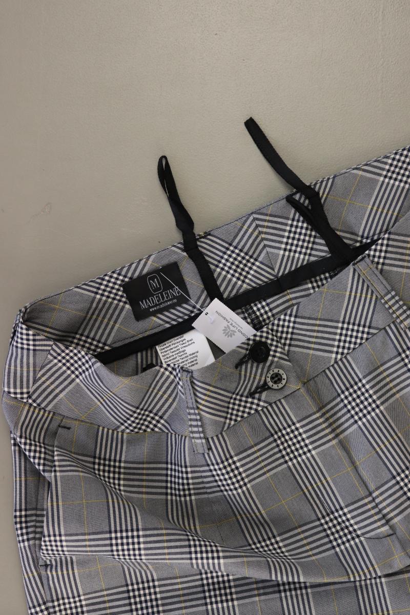 Madeleine Stoffhose Gr. 40 kariert neuwertig grau aus Baumwolle
