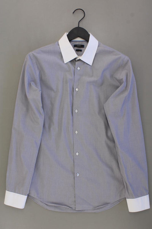 Esprit Langarmhemd für Herren Gr. Hemdgröße 39/40 grau aus Baumwolle