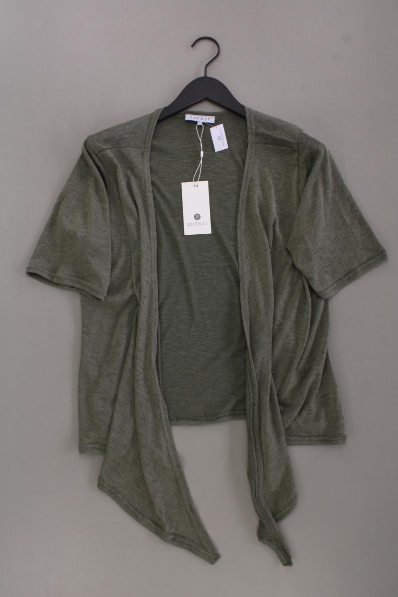 Zhenzi & Co. Strickjacke Gr. L neu mit Etikett Kurzarm grün aus Polyester