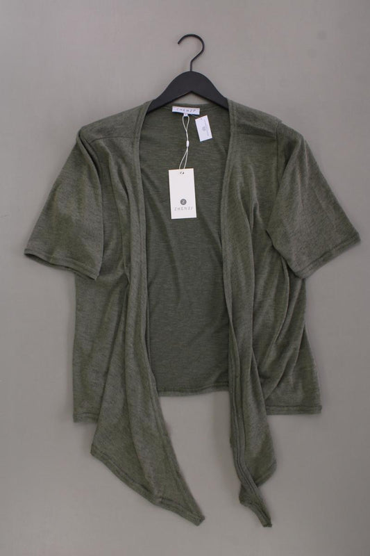 Zhenzi & Co. Strickjacke Gr. L neu mit Etikett Kurzarm grün aus Polyester
