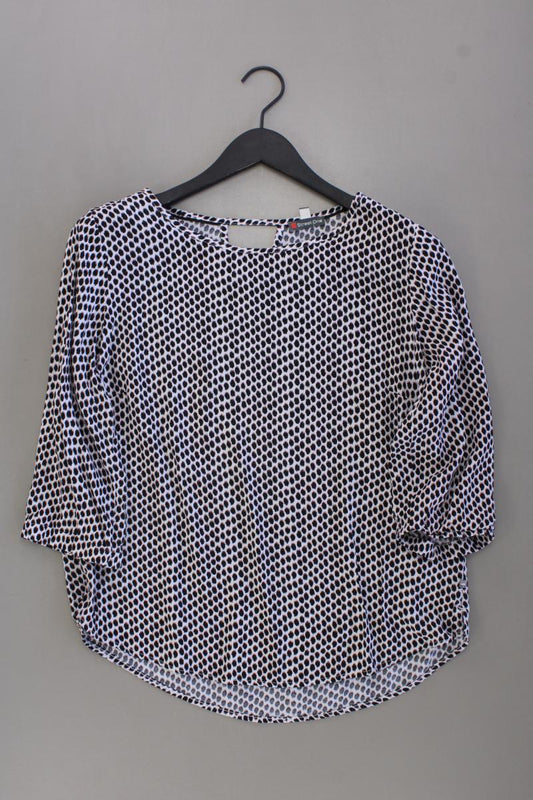 Street One Comfort Bluse Gr. 40 geometrisches Muster 3/4 Ärmel grau aus Viskose
