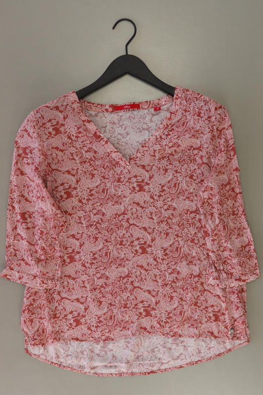 s.Oliver Regular Bluse Gr. 38 mit Paisleymuster 3/4 Ärmel orange aus Viskose
