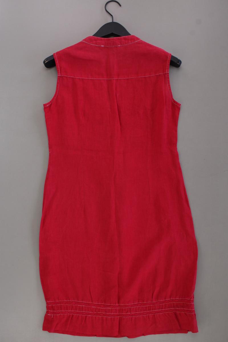 CLARINA Midikleid Gr. 36 Ärmellos rot aus Leinen