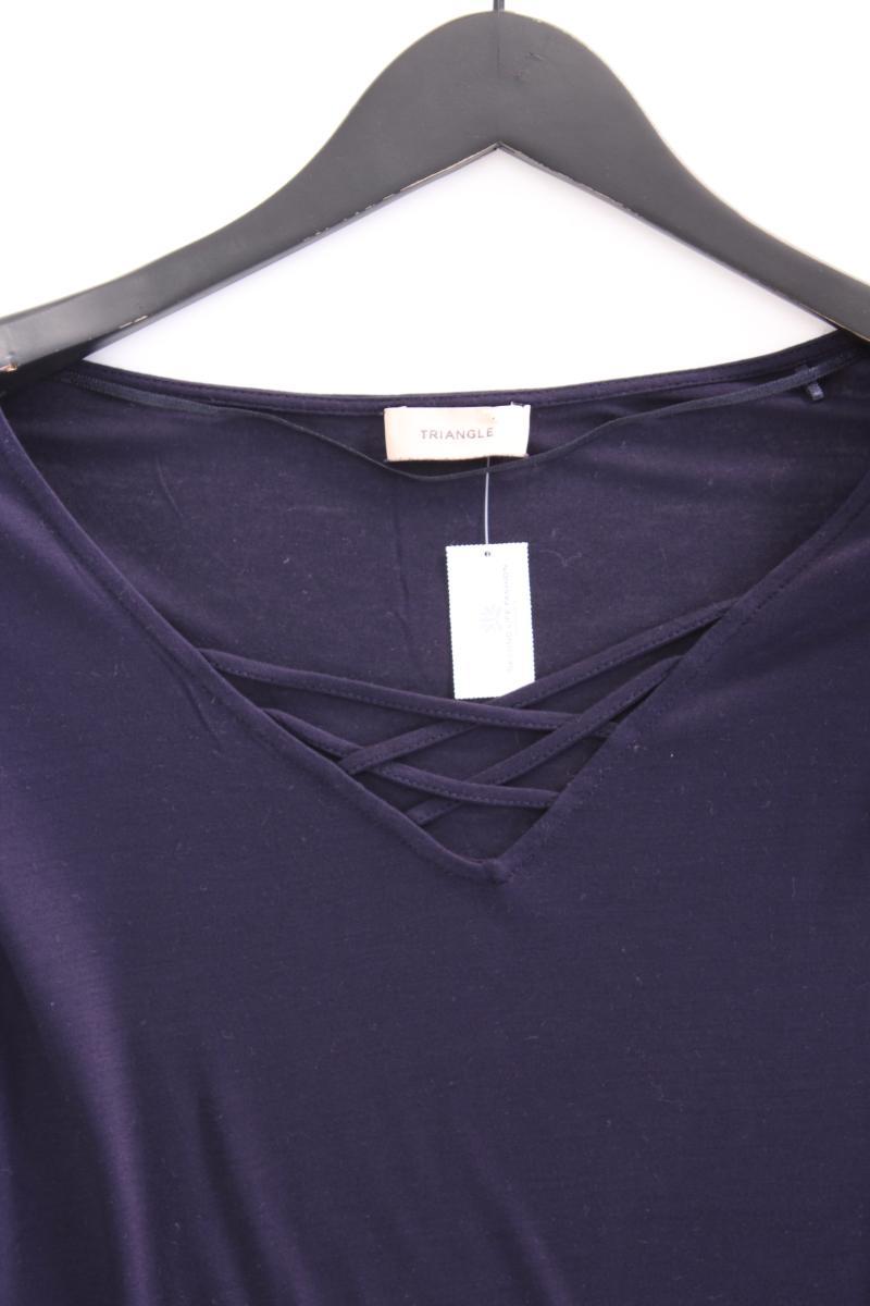 TRIANGLE Shirt mit V-Ausschnitt Gr. 50 Kurzarm blau aus Viskose