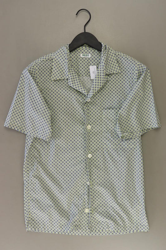 Kenzo Vintage Bluse mit Bärenmuster für Herren Gr. S mit Tierdruck Kurzarm grün