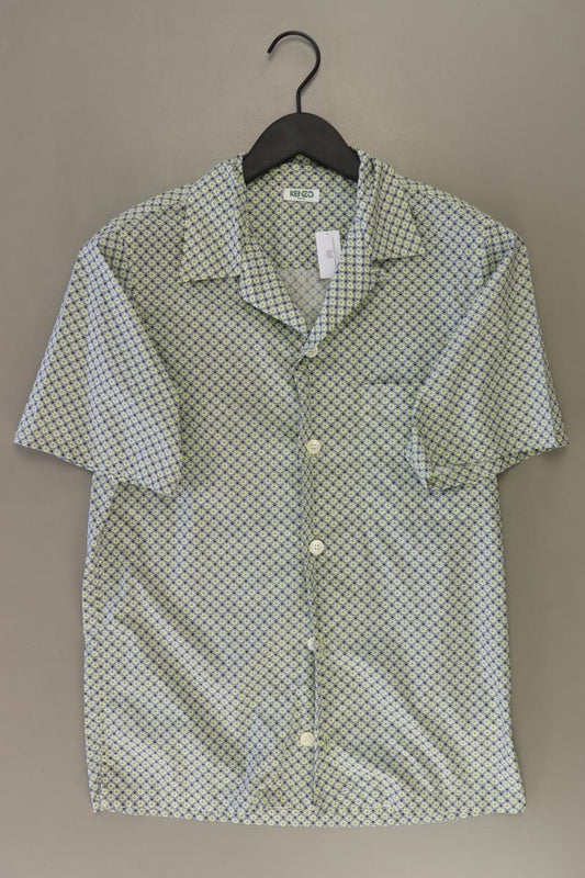 Kenzo Vintage Hemd mit Bärenmuster für Herren Gr. S mit Tierdruck Kurzarm grün