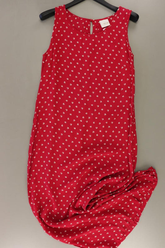 Trägerkleid Gr. 42 mit Blumenmuster Vintage rot aus Viskose