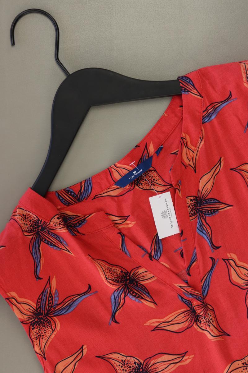 Tom Tailor Ärmellose Bluse Gr. 38 mit Blumenmuster rot aus Viskose